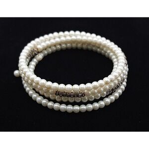 Faux Pearl Wrap Bracelet Rhinestone